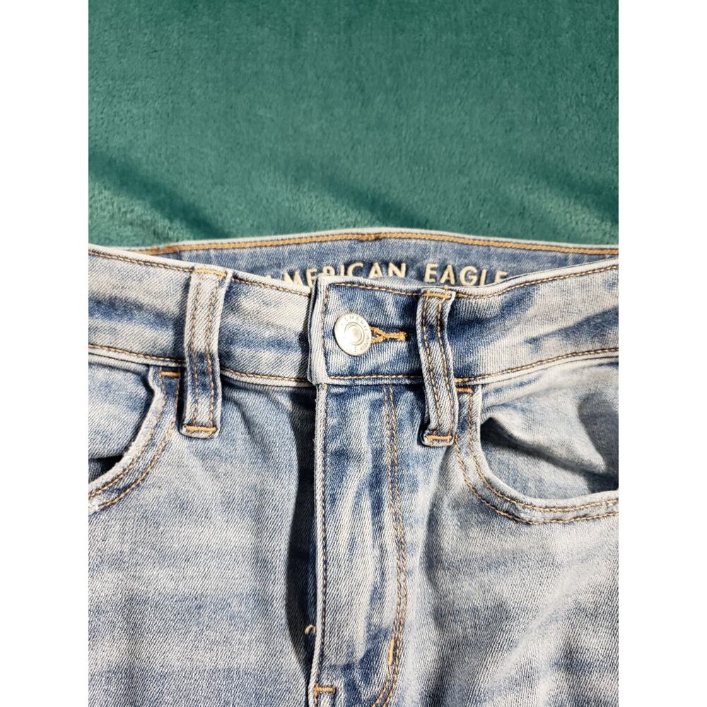 American Eagle Jeans Size 00 Womens Blue Denim Stretch Pants High Rise Jegging - Picture 7 of 14